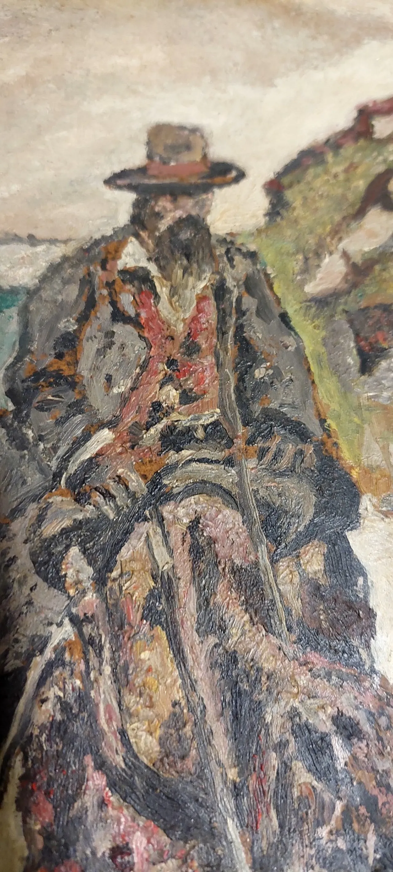 Soggetto a cavallo, olio su faesite, fine '800 7