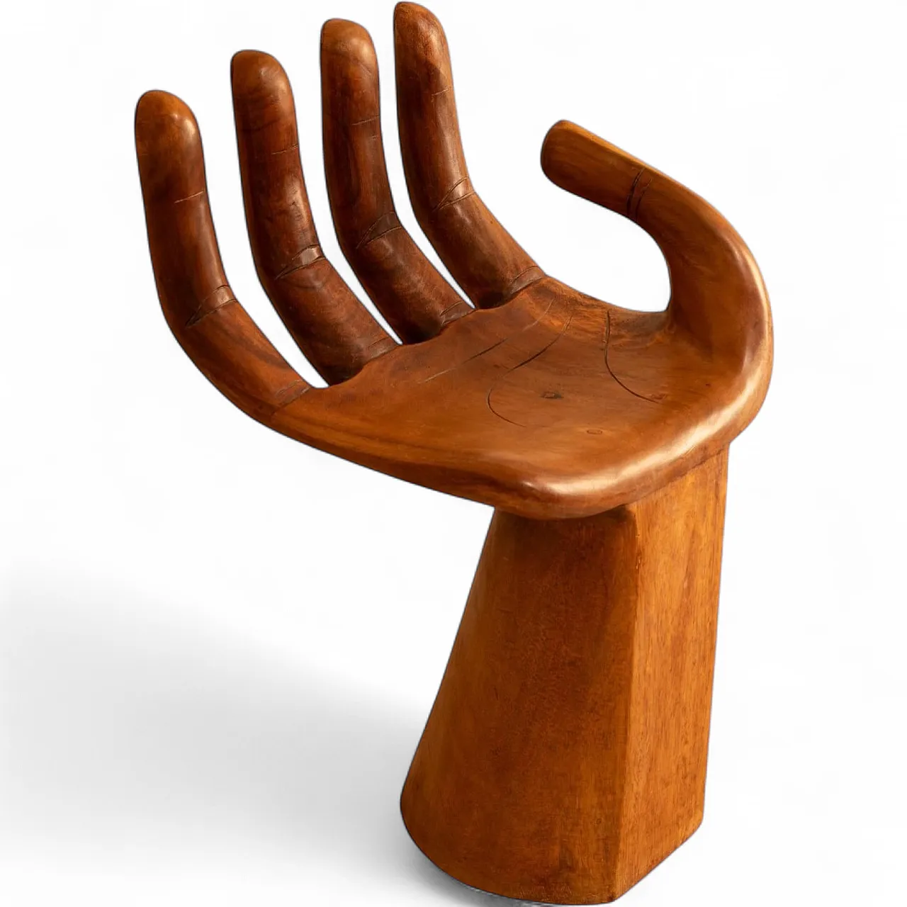 Wooden stool-chair in the shape of a hand, 20th century 8