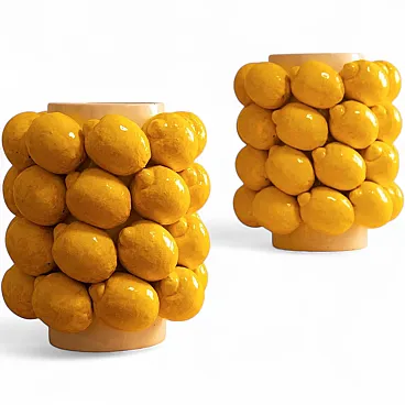 Large ceramic lemon vase, 20th century