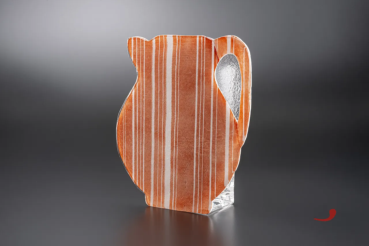 Red and White Glass Fusion Vase Italian craftsmanship, 2000s 1