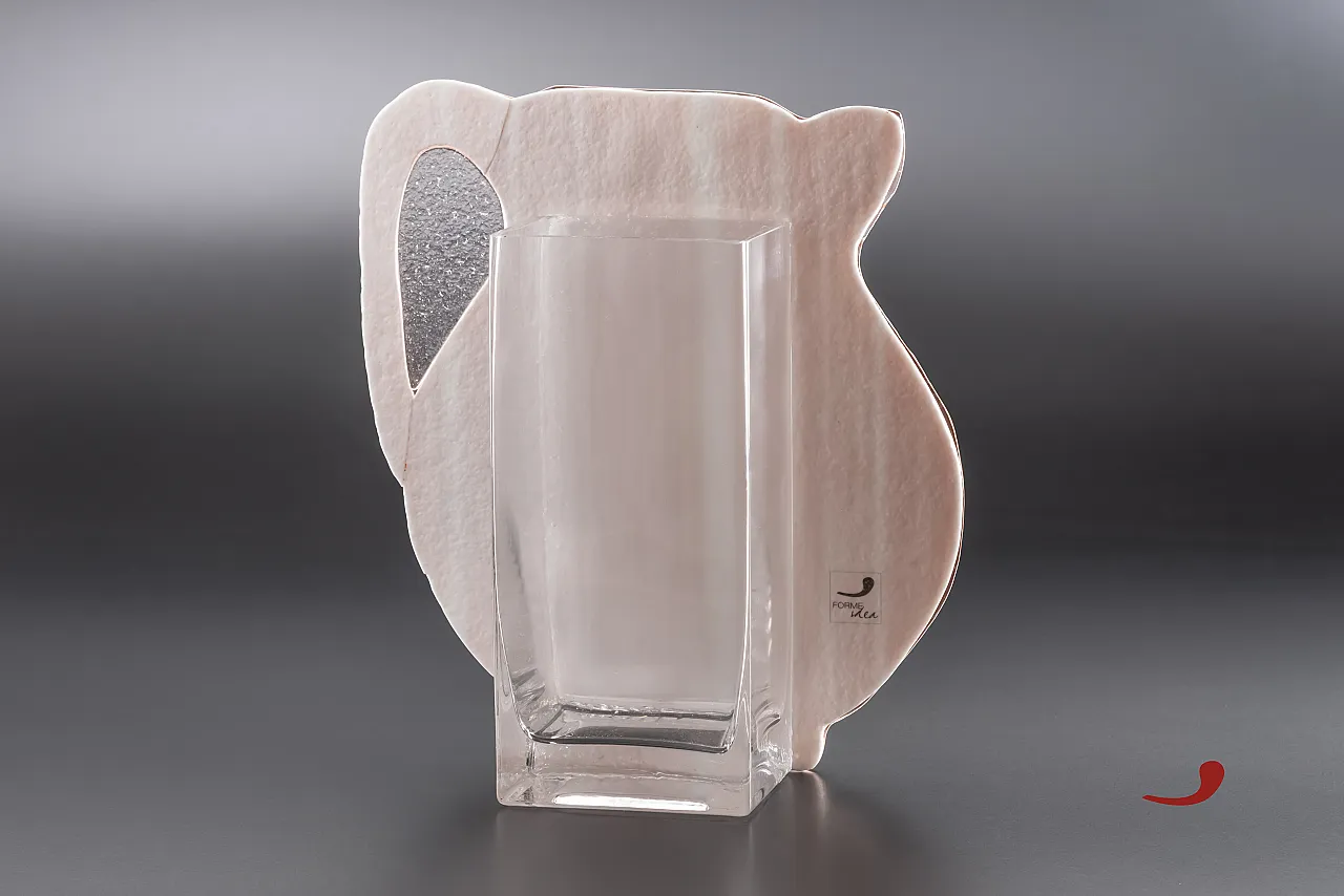 Red and White Glass Fusion Vase Italian craftsmanship, 2000s 2