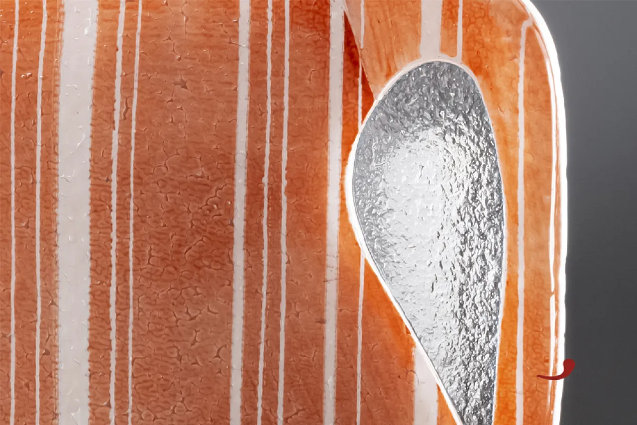 Red and White Glass Fusion Vase Italian craftsmanship, 2000s 3