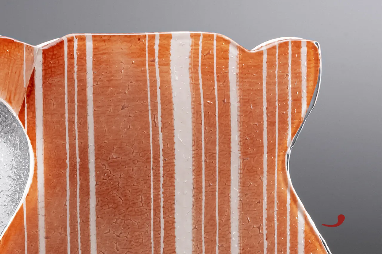 Red and White Glass Fusion Vase Italian craftsmanship, 2000s 4