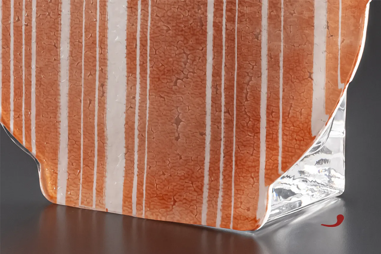 Red and White Glass Fusion Vase Italian craftsmanship, 2000s 5