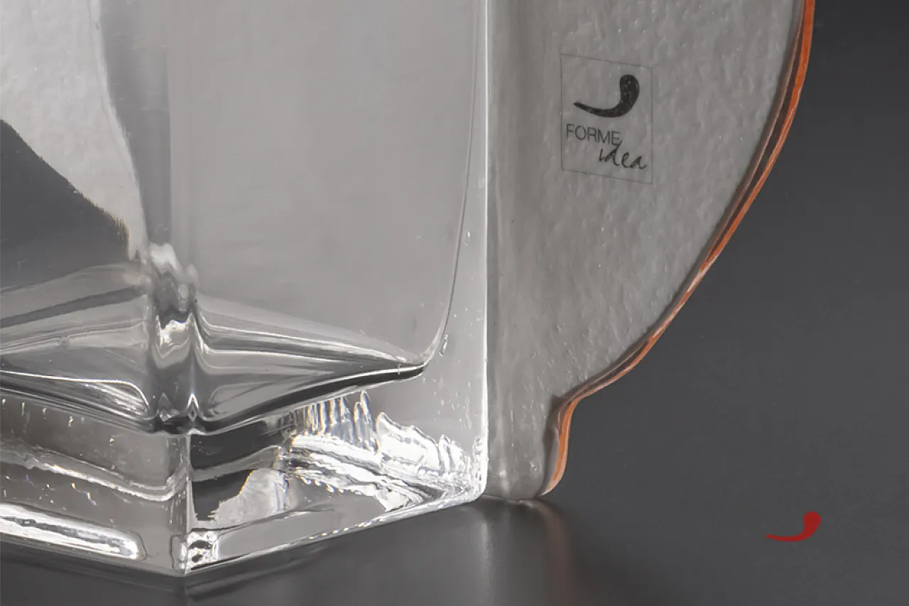 Red and White Glass Fusion Vase Italian craftsmanship, 2000s 6