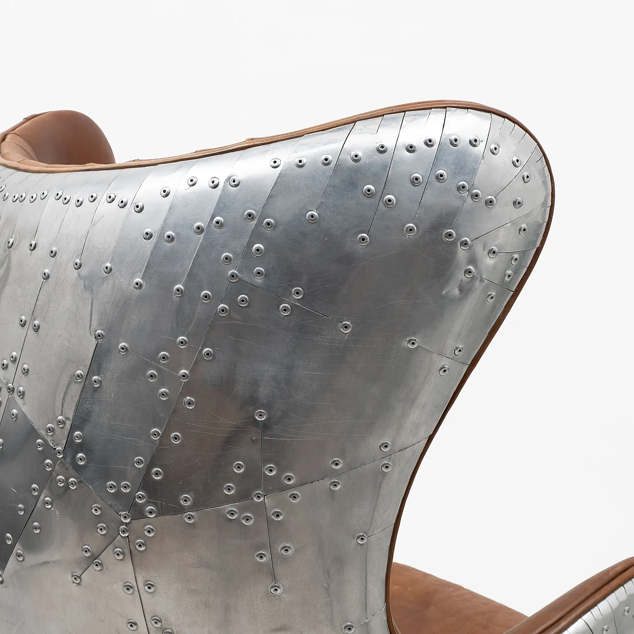 Mid-century Aviator Tomcat Egg chair, leather and metal, 1970s 6