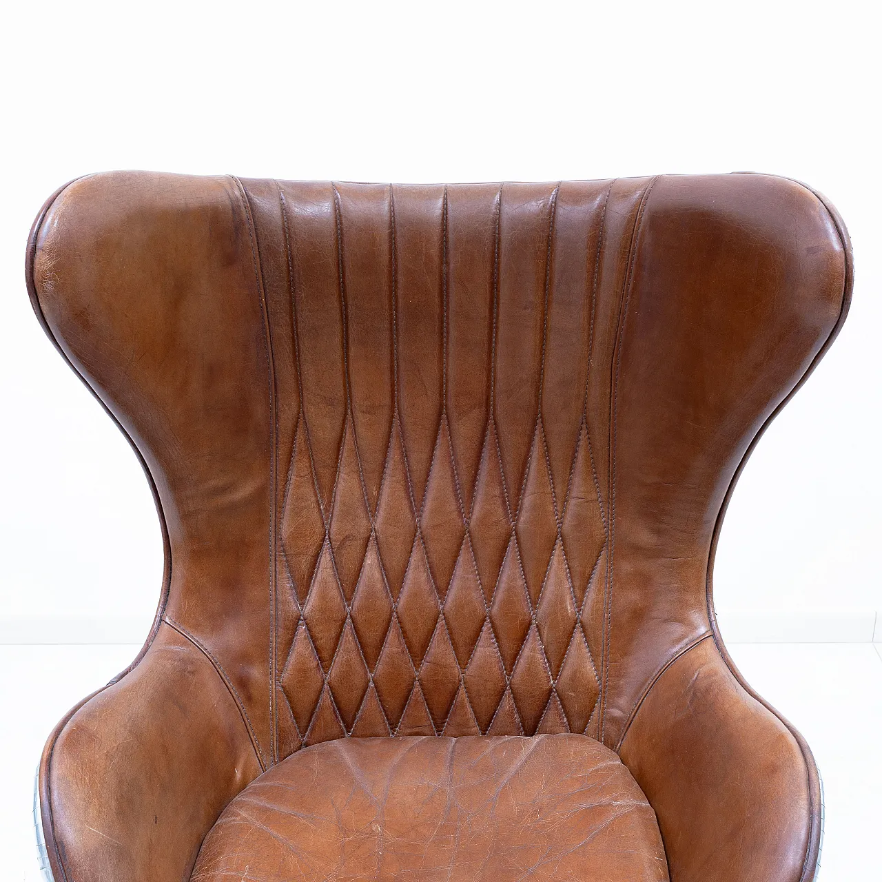 Mid-century Aviator Tomcat Egg chair, leather and metal, 1970s 8