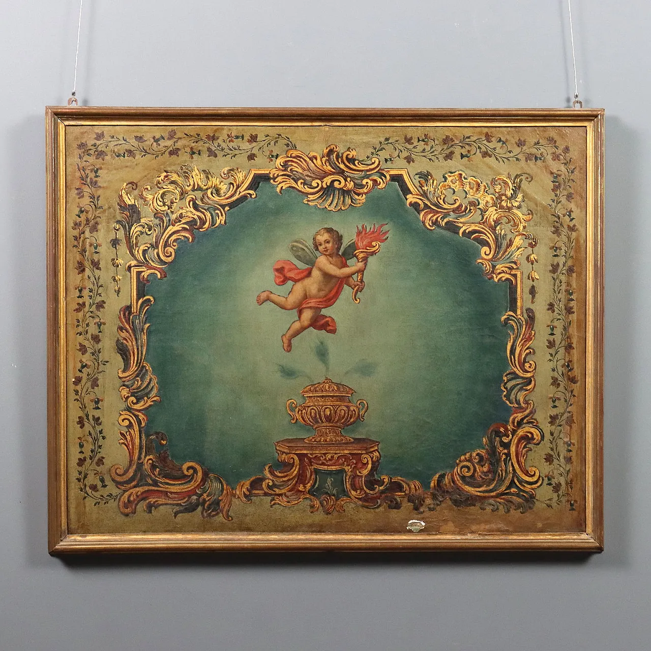 Large overdoor painting, 19th century 1