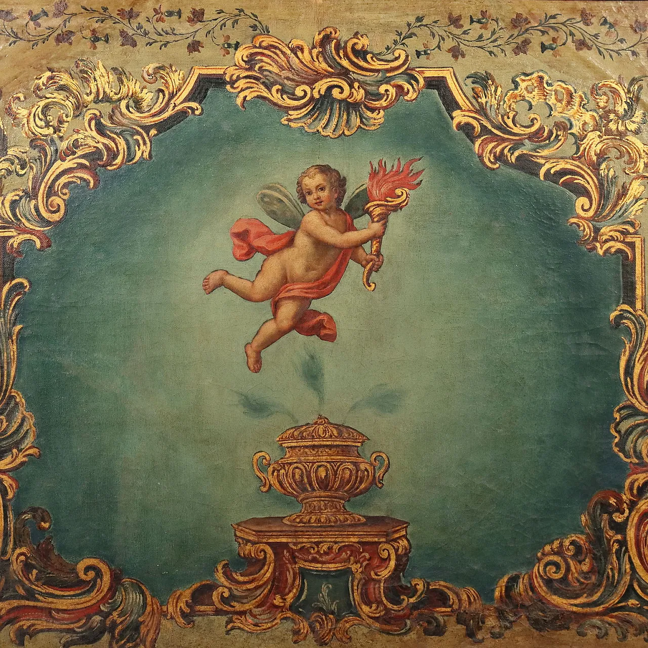 Large overdoor painting, 19th century 3