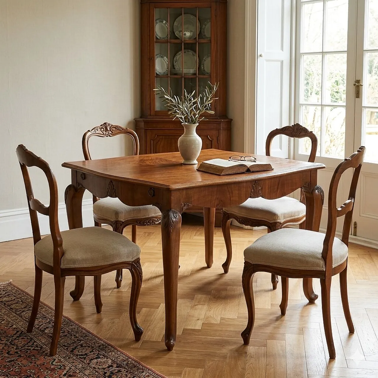 Walnut table, early 20th century 2