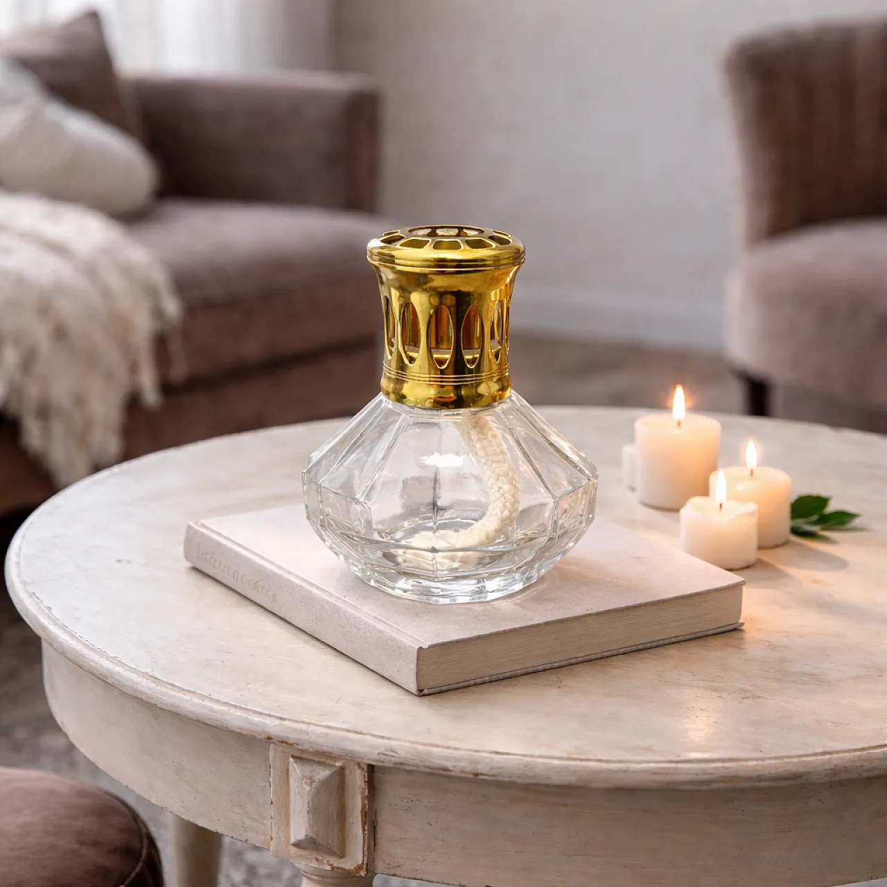 Lampada catalitica di Berger Paris in vetro e ottone, anni '70 1