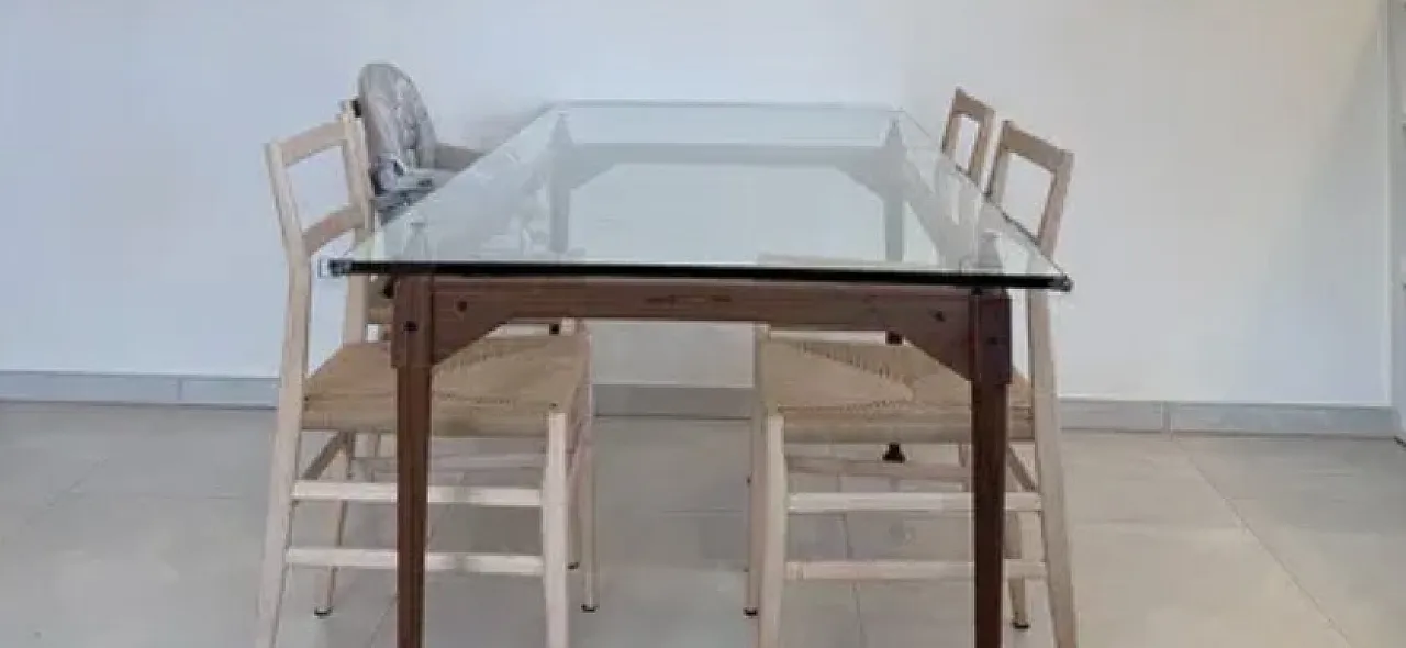 Cassina designer table and 4 chairs, 2000s 2