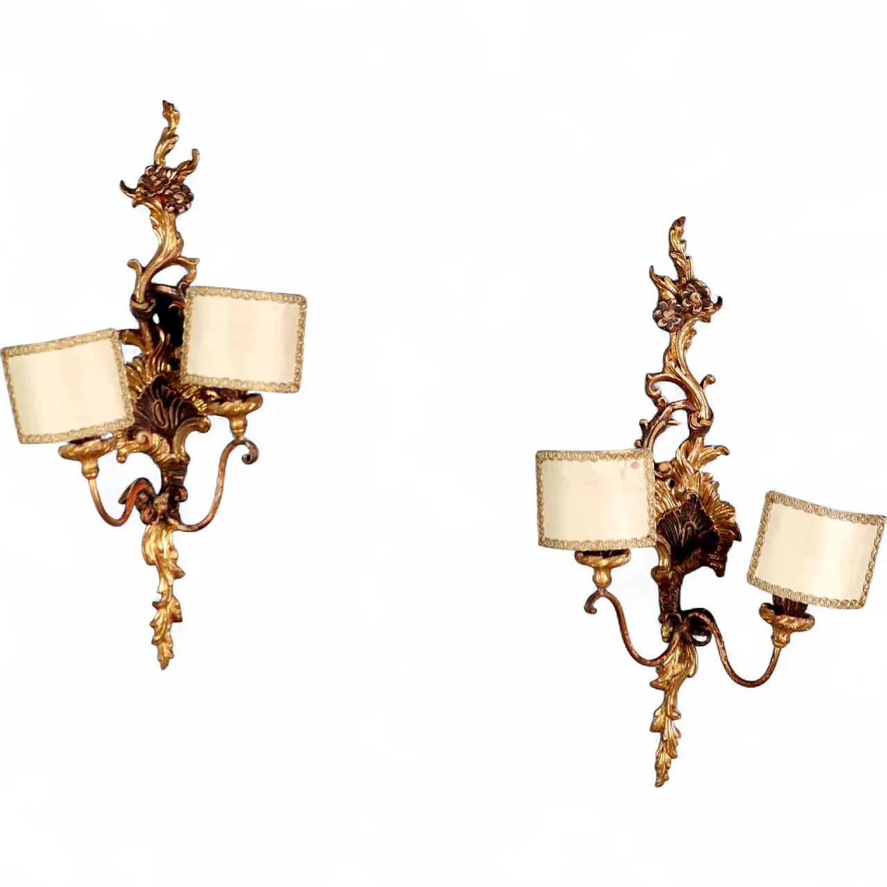 Pair of gilded wood appliques, early 20th century 7