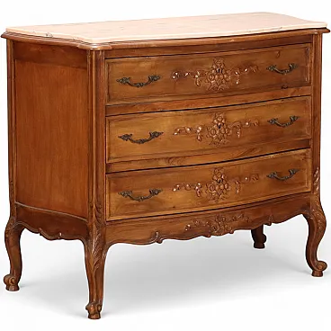 Baroque style walnut chest of drawers, 20th century