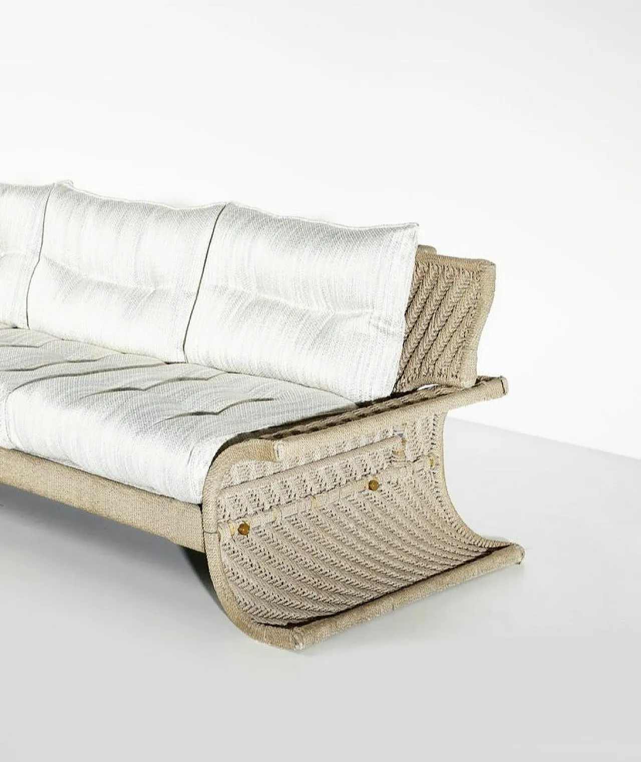 Wavy sofa by Marzio Cecchi in woven rattan, 1970s 3