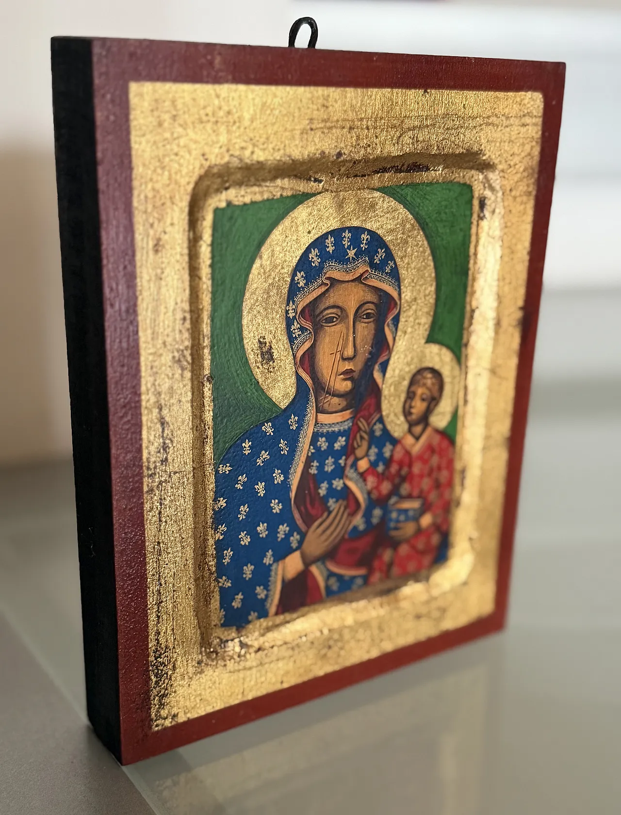 Polish Icon with the Black Virgin of Częstochowa, copy of, 1990s 3