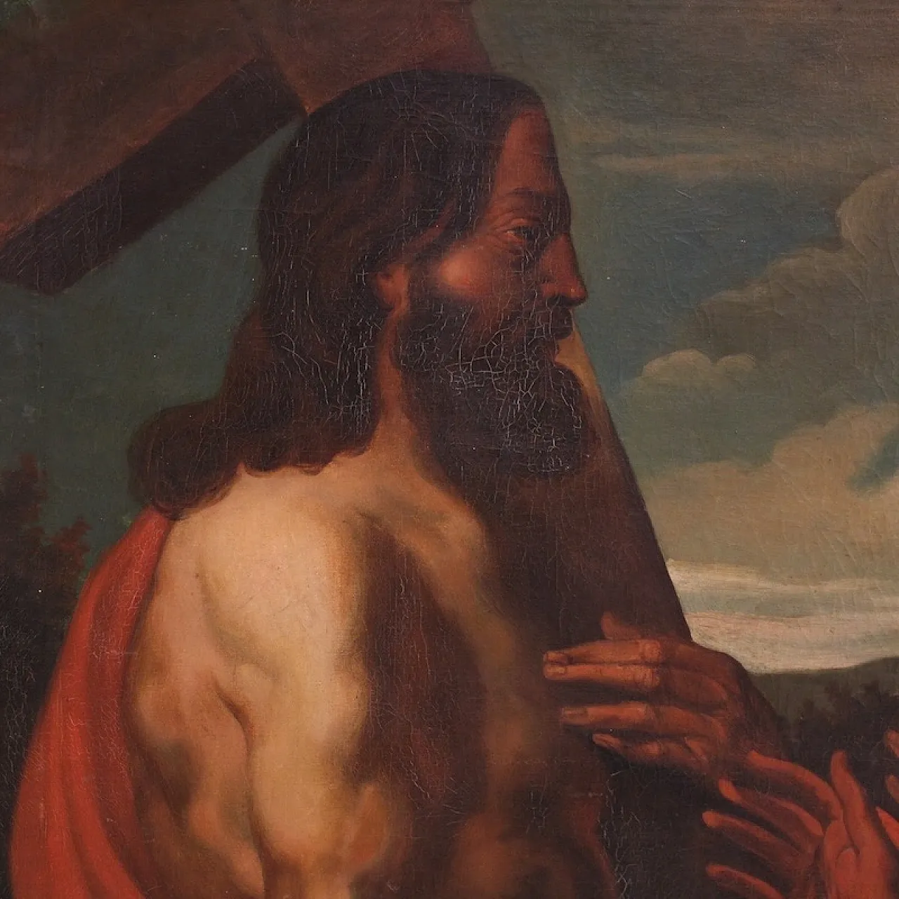 Large Flemish painting from the 19th century, Christ forgives sinners 6