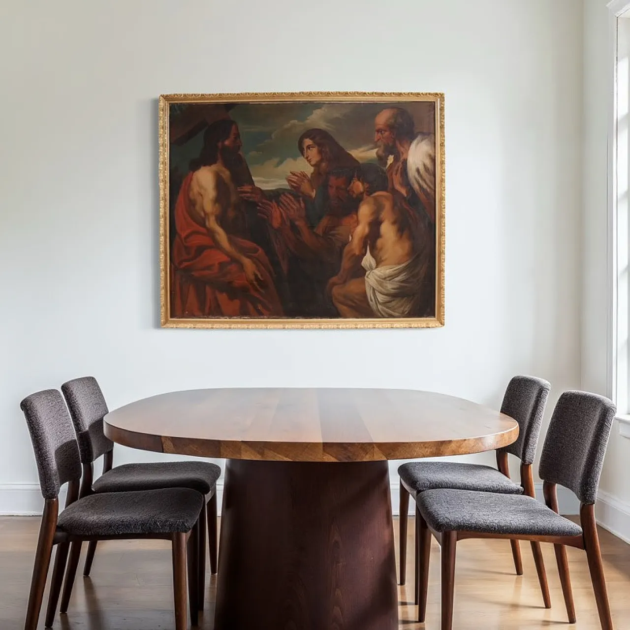 Large Flemish painting from the 19th century, Christ forgives sinners 7