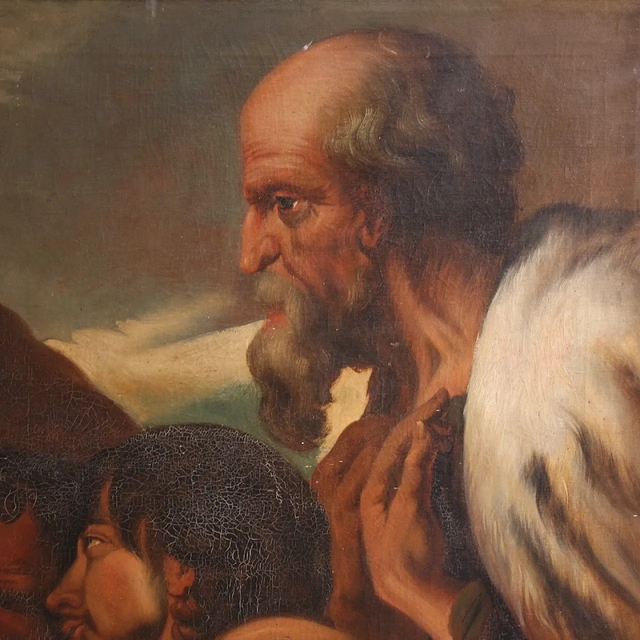 Large Flemish painting from the 19th century, Christ forgives sinners 9