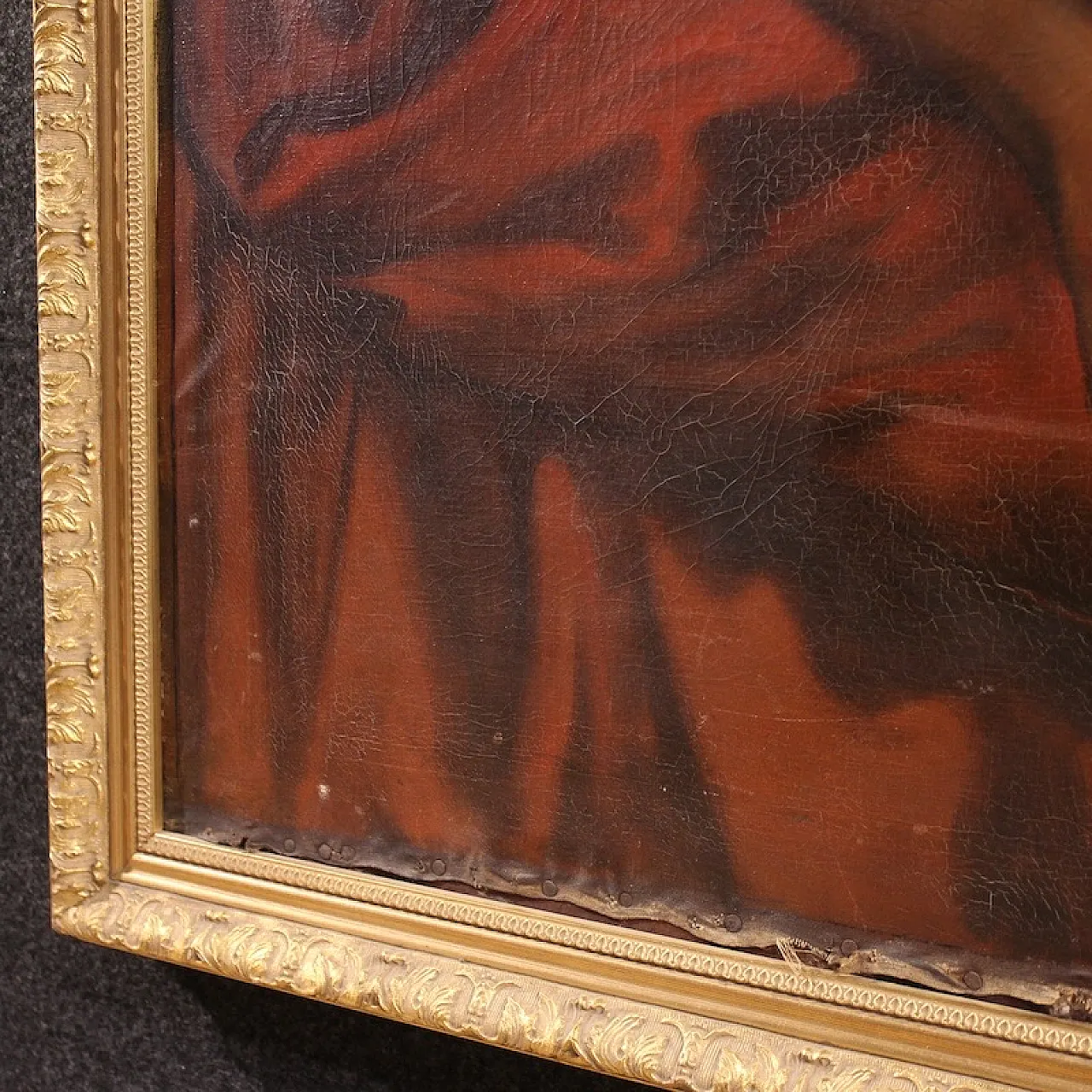 Large Flemish painting from the 19th century, Christ forgives sinners 11