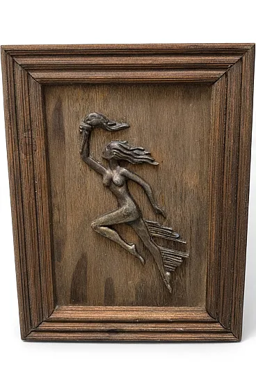 Decorative panel with female figure in relief, 1950s