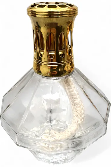 Lampada catalitica di Berger Paris in vetro e ottone, anni '70