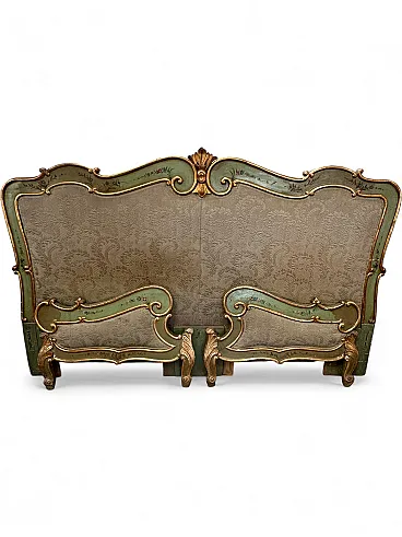 Rare large Venetian double bed or pair of beds, late 19th century