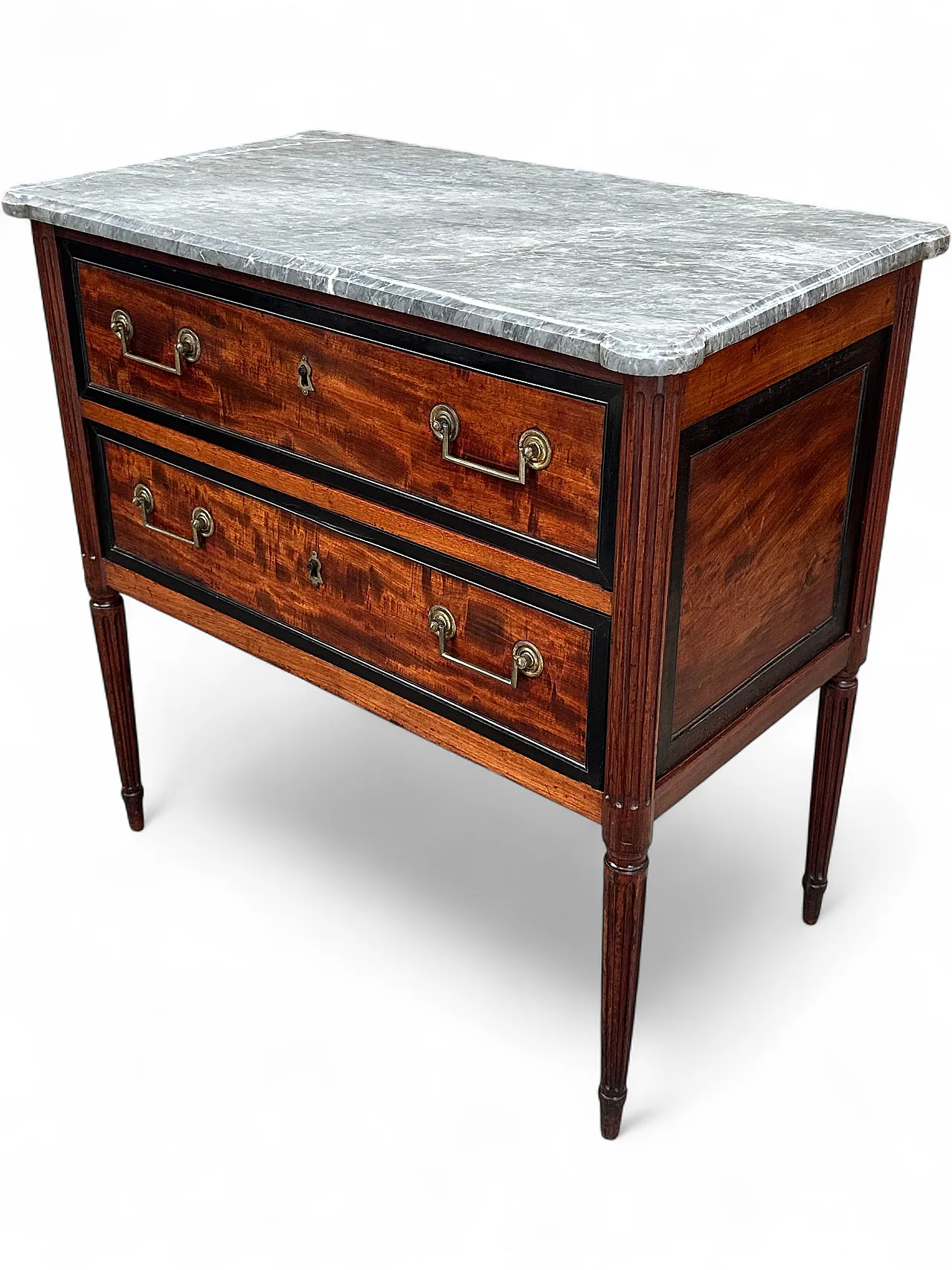 Louis XVI chest of drawers mahogany ebony, Genoa, late 18th century 16