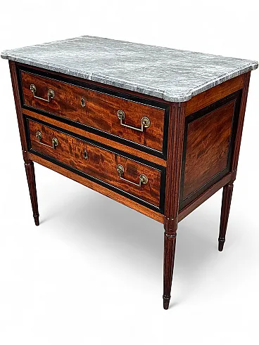 Louis XVI chest of drawers mahogany ebony, Genoa, late 18th century