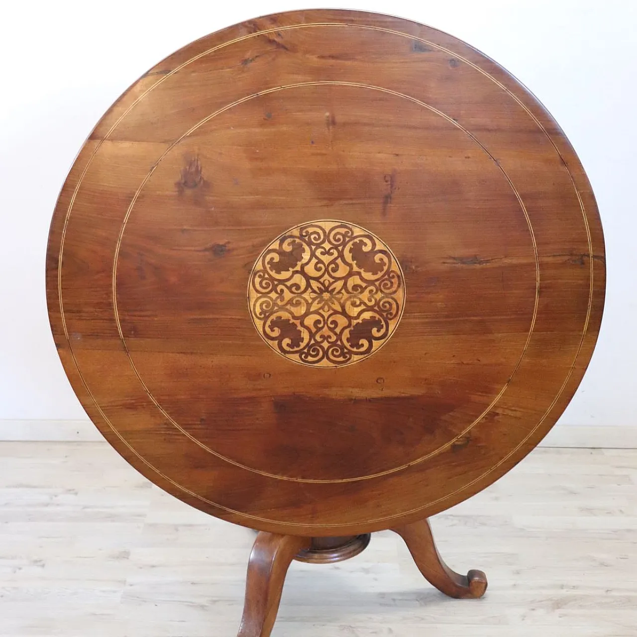 Antico tavolo rotondo a vela, metà '800 8