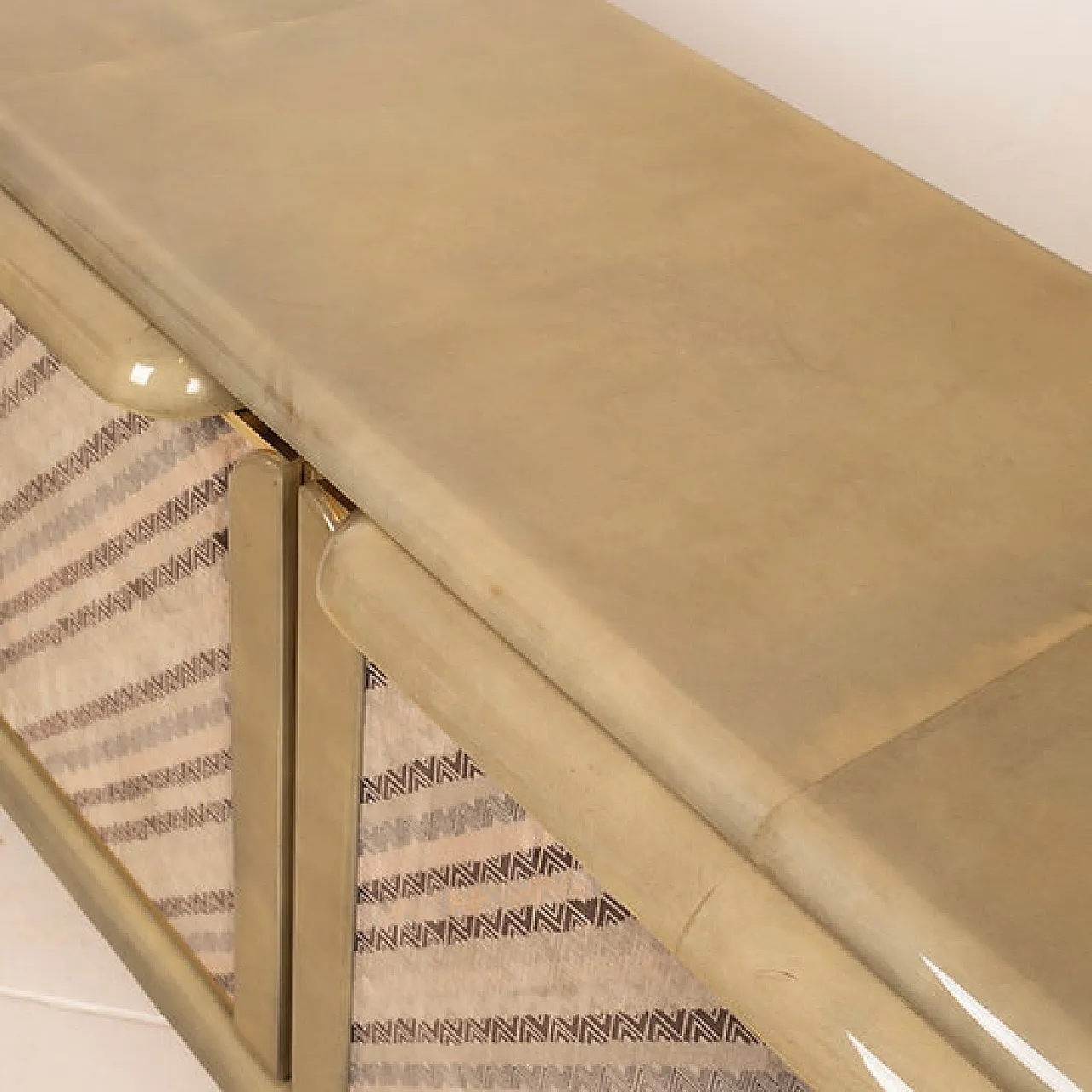 Credenza in pergamena e tessuto Missoni di Mazzola per Salpol, anni 80 6