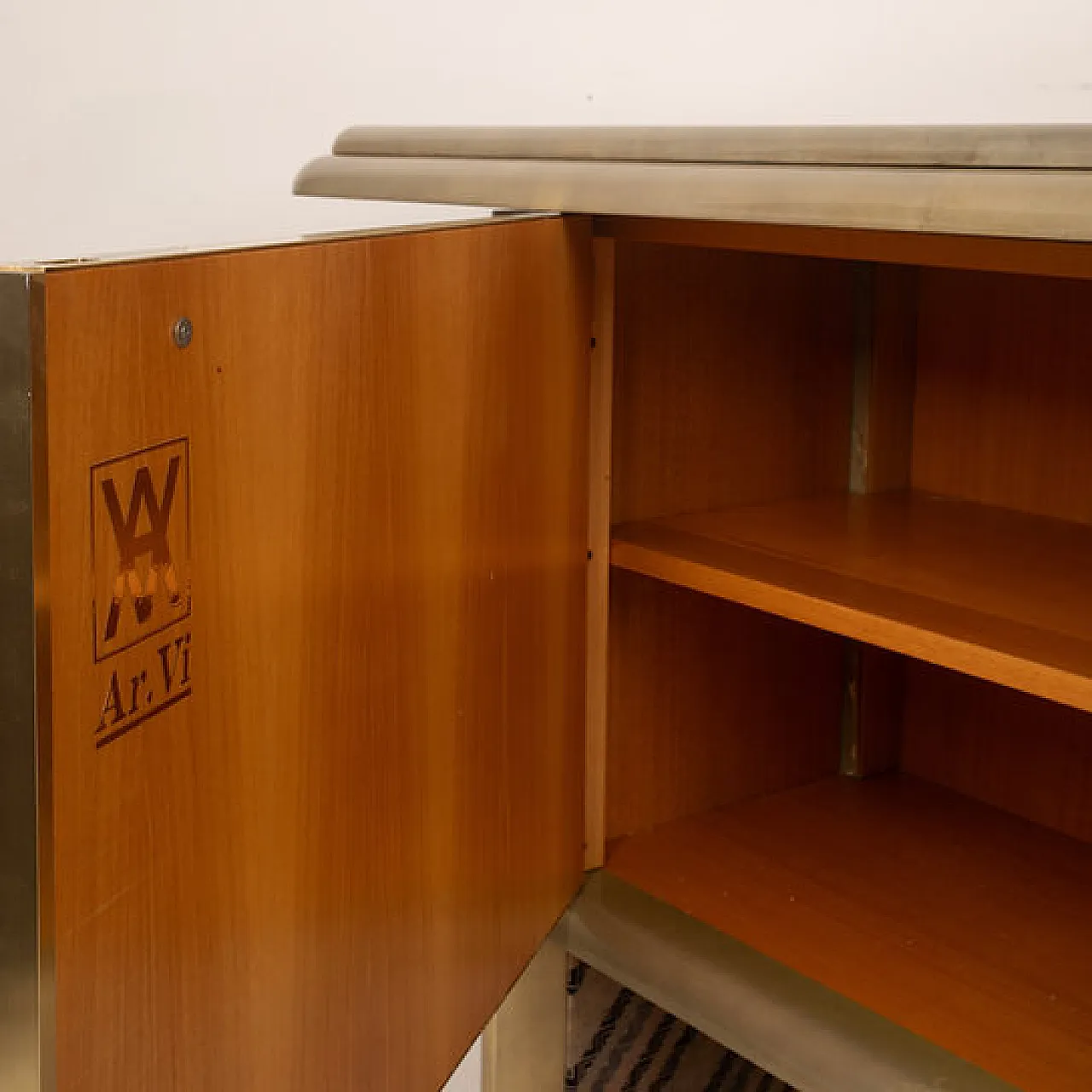 Credenza in pergamena e tessuto Missoni di Mazzola per Salpol, anni 80 8