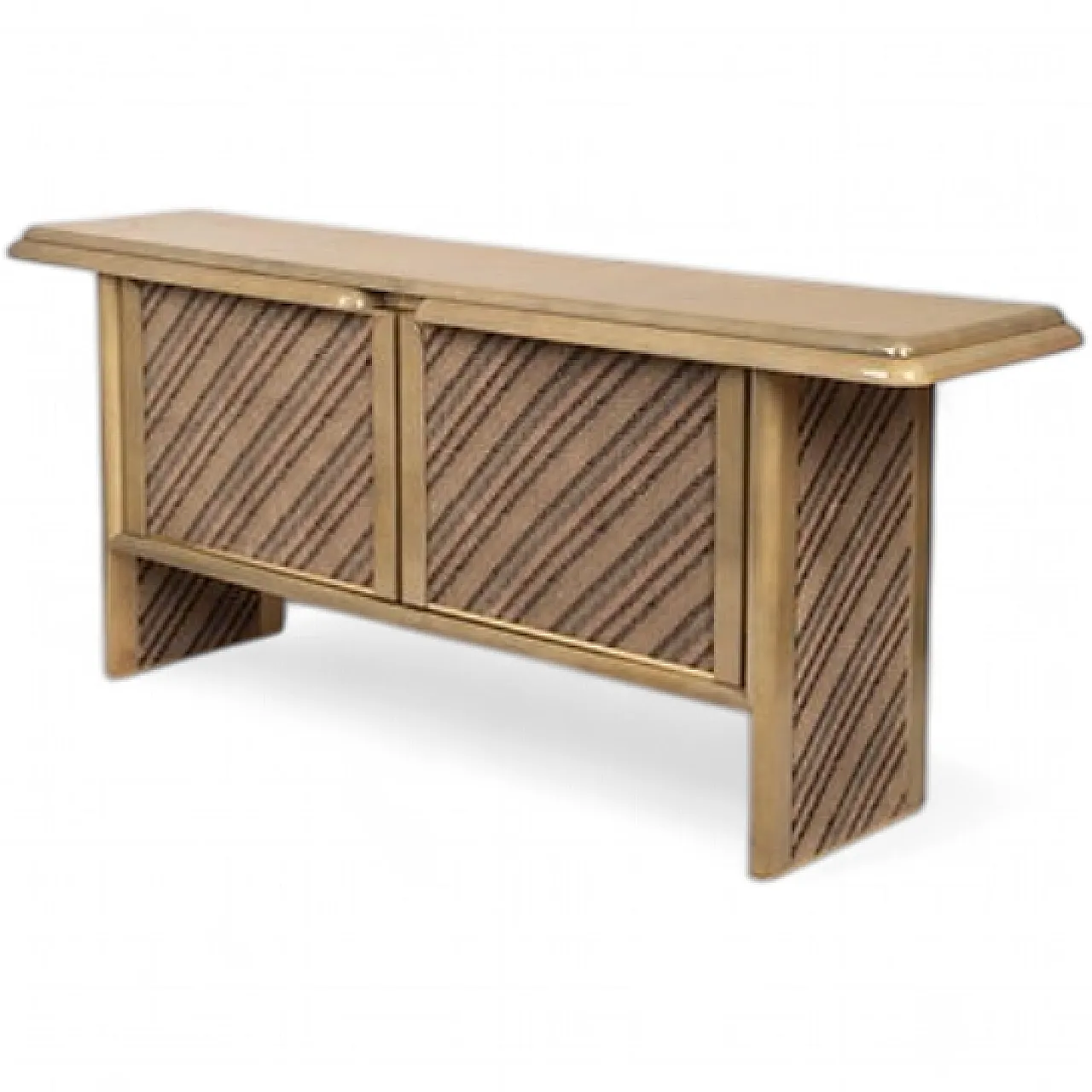 Credenza in pergamena e tessuto Missoni di Mazzola per Salpol, anni 80 10