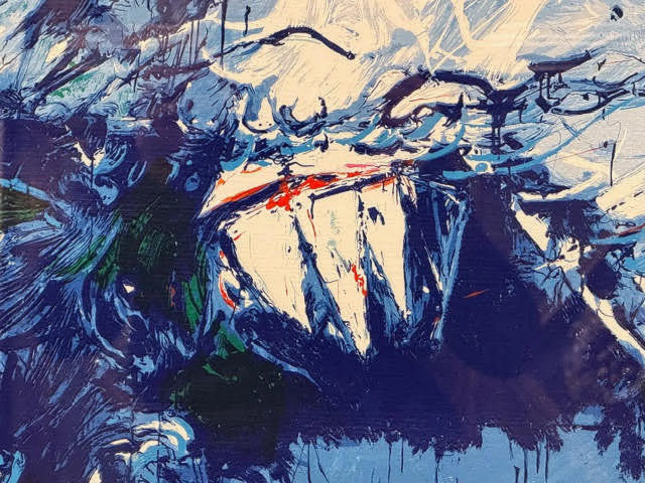 Mario Schifano, enameled material silkscreen, 1990s 4