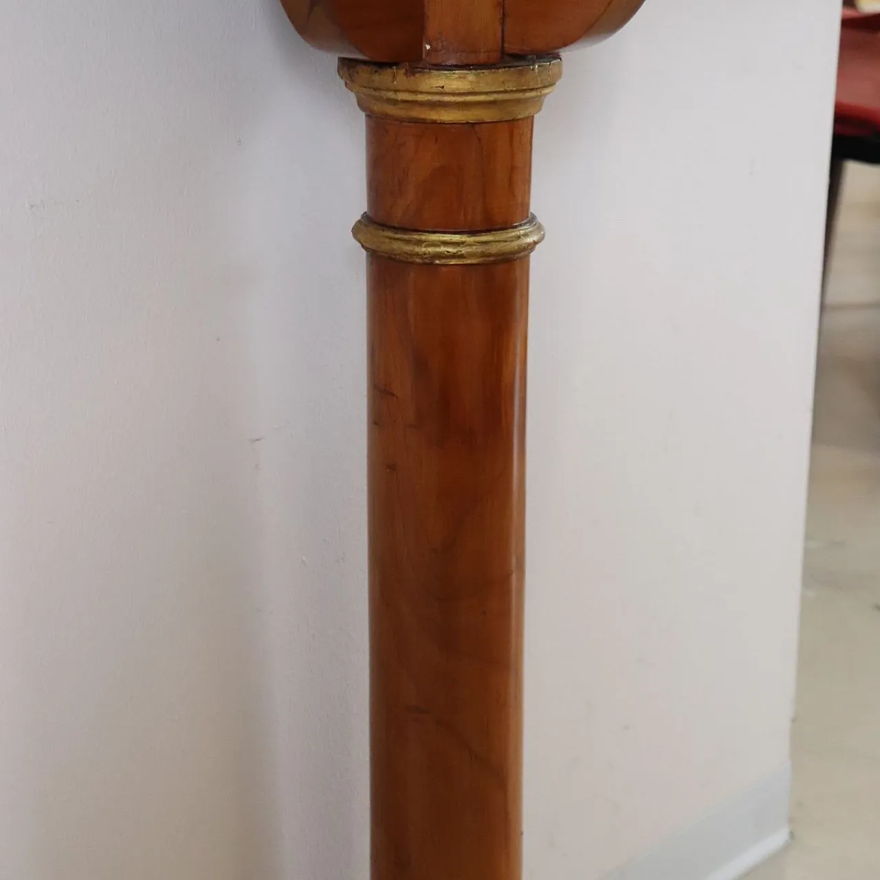Small antique console in cherry wood and marble top, early 19th century 6