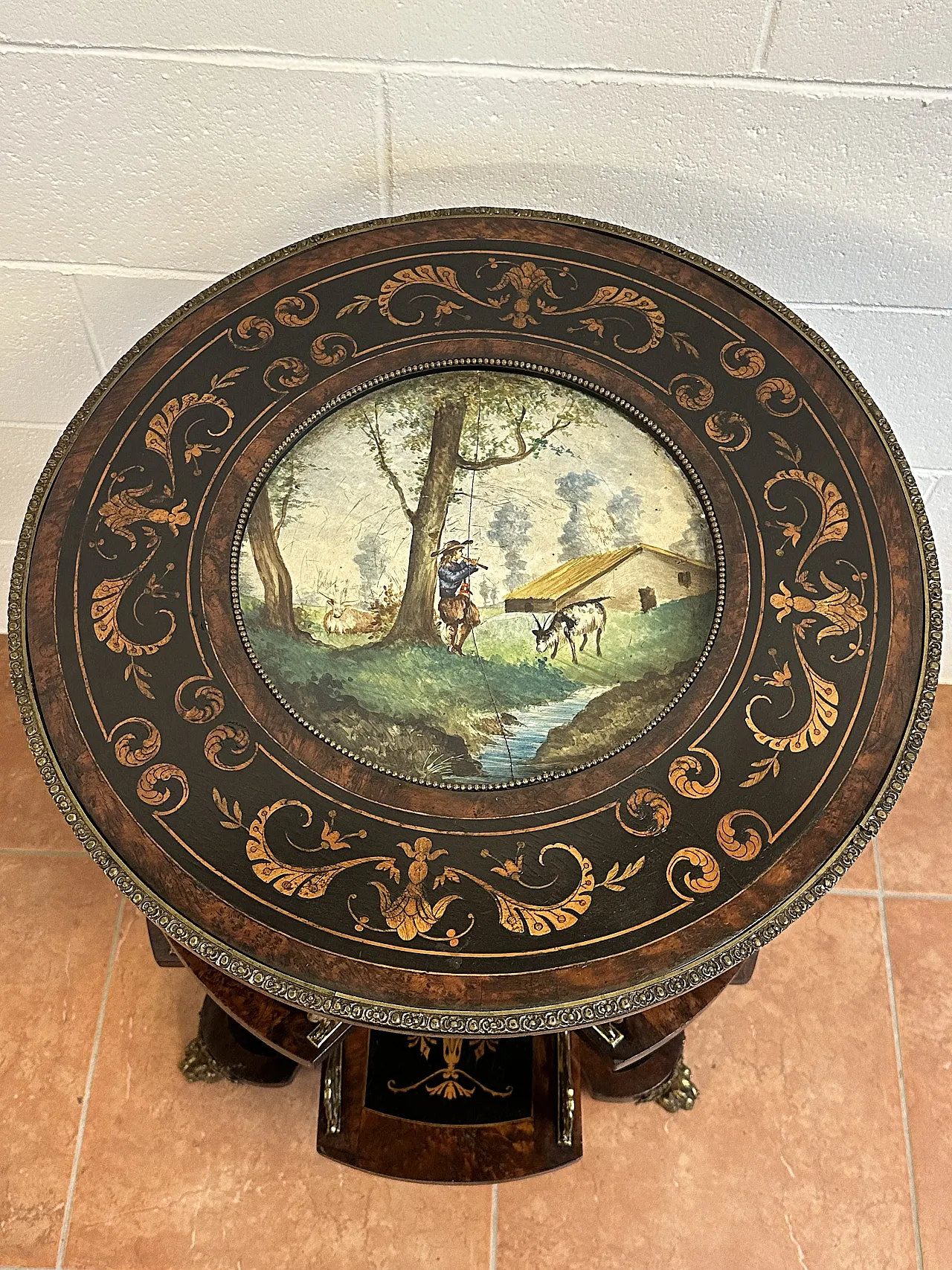 Libreria Girevole NapoleoneIII, intarsi, Francia, metà ’800 7