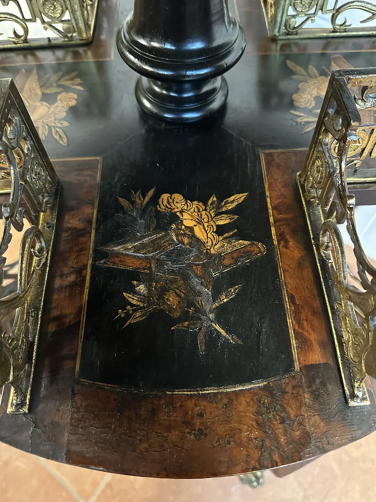 Libreria Girevole NapoleoneIII, intarsi, Francia, metà ’800 17