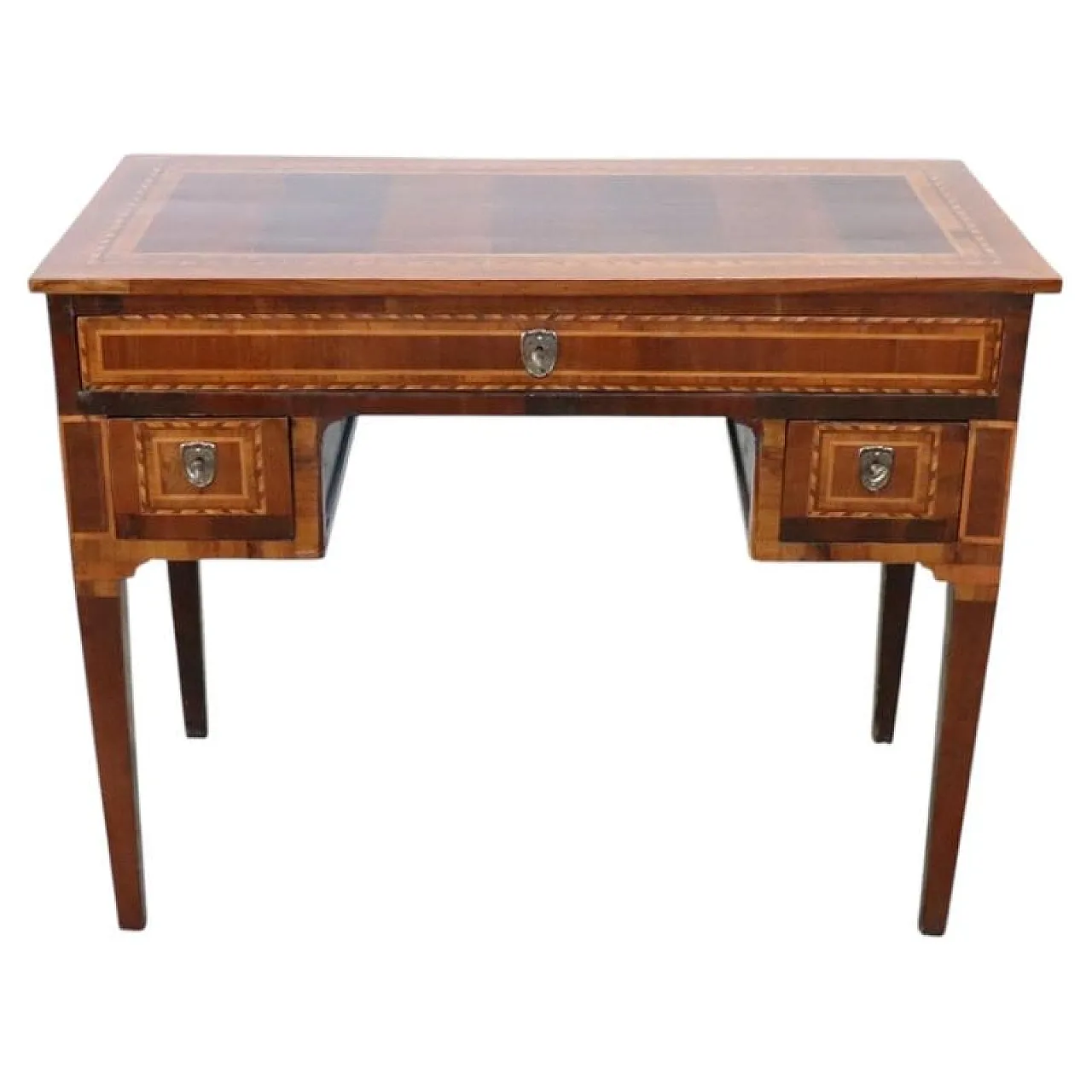 Antique desk with refined inlay, late 19th century 1