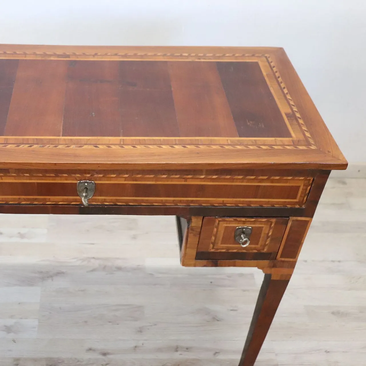 Antique desk with refined inlay, late 19th century 5