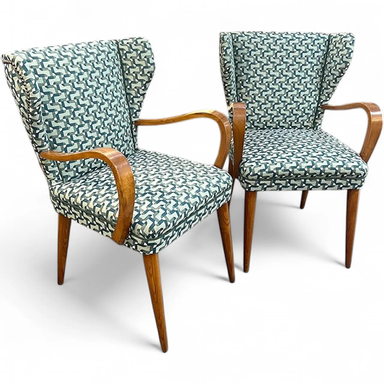 Pair of Bergère armchairs, Italy, 1950s 7