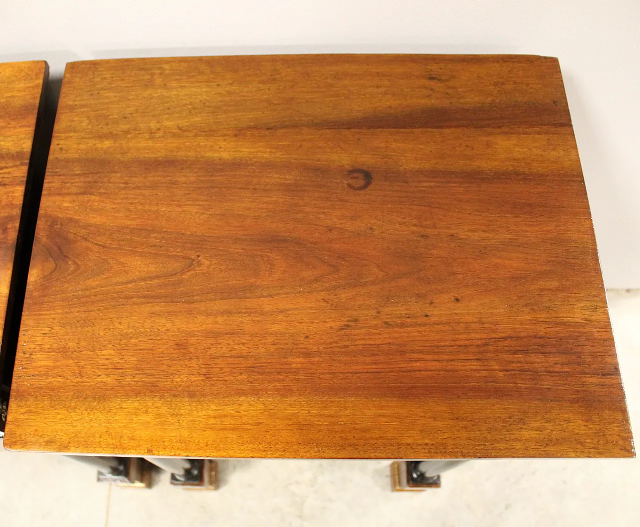 Pair of Empire bedside tables in walnut, 19th century 10