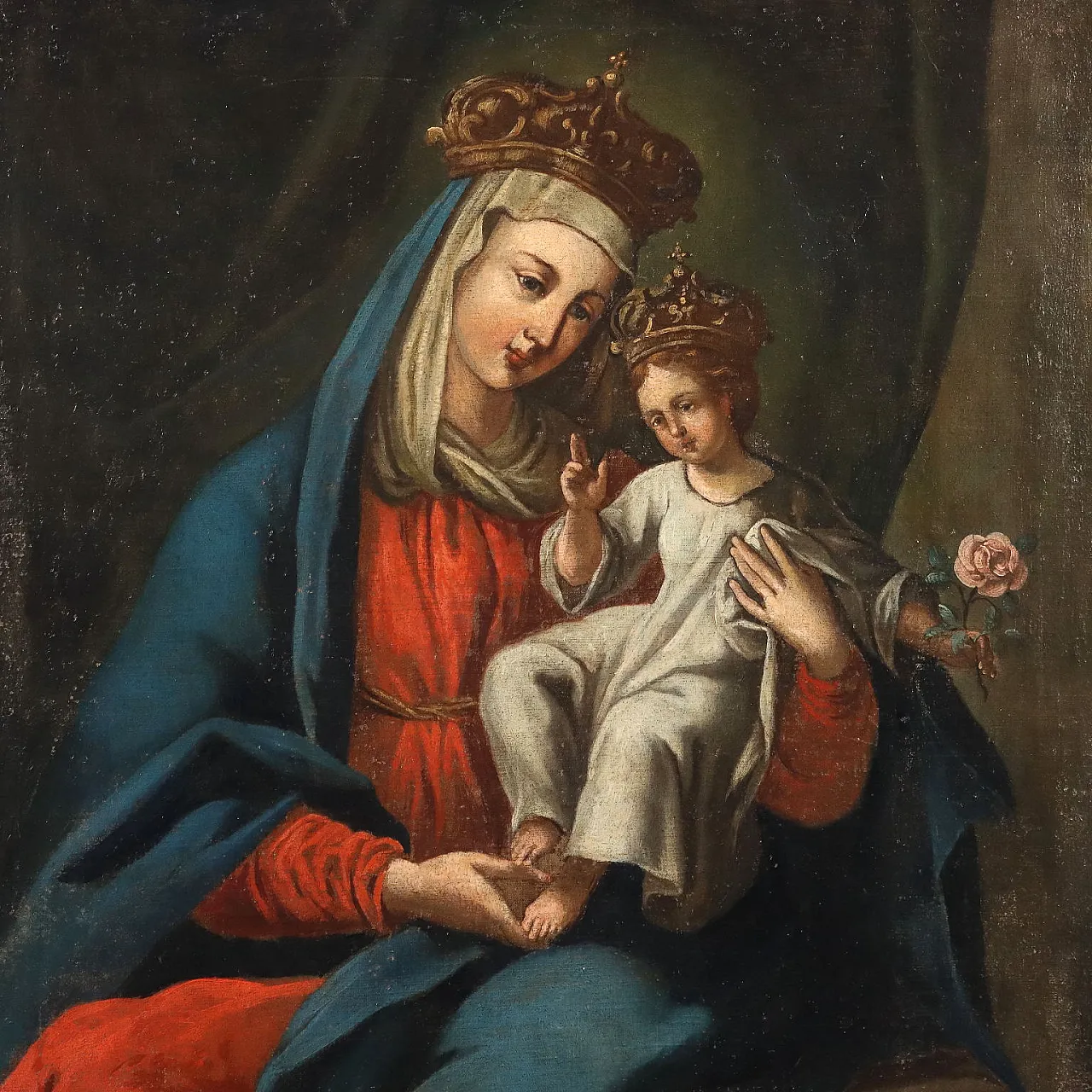 Madonna with Child Crowned, oil on canvas, 17th century 3