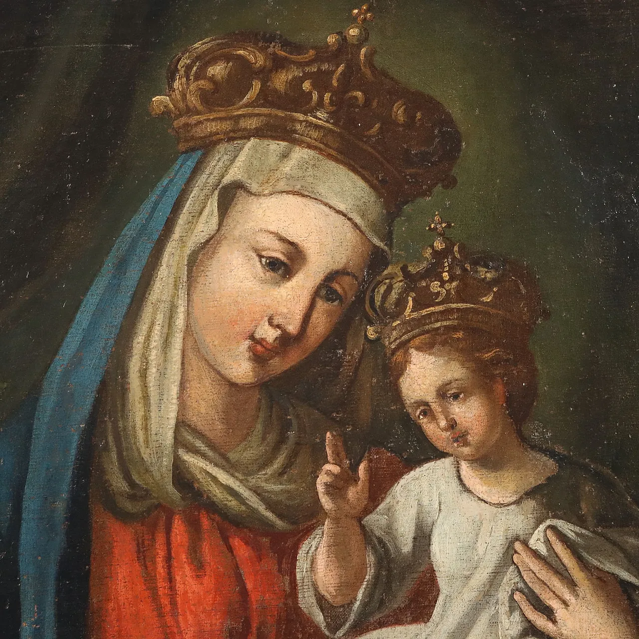 Madonna with Child Crowned, oil on canvas, 17th century 4
