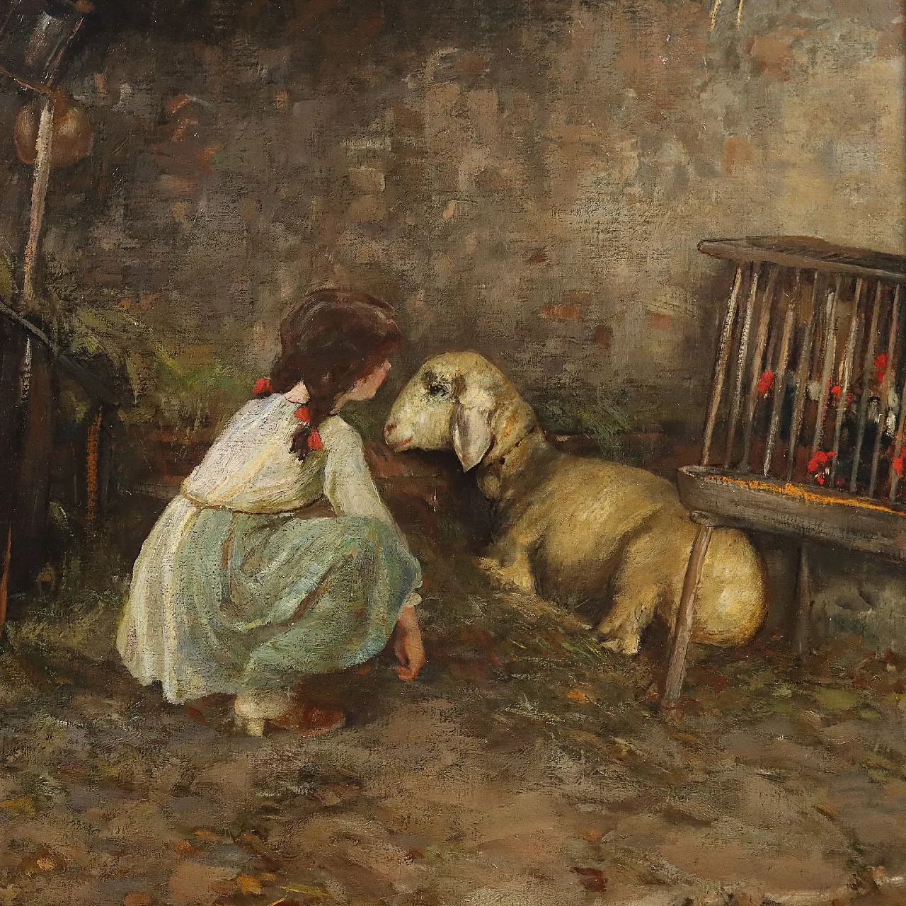 Painting by Cesare Laurenti, oil on canvas, 19th century 3