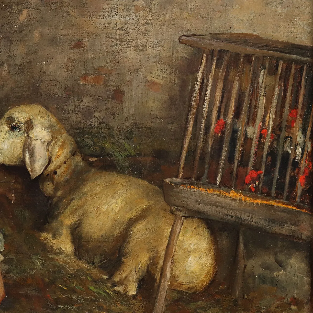 Painting by Cesare Laurenti, oil on canvas, 19th century 5