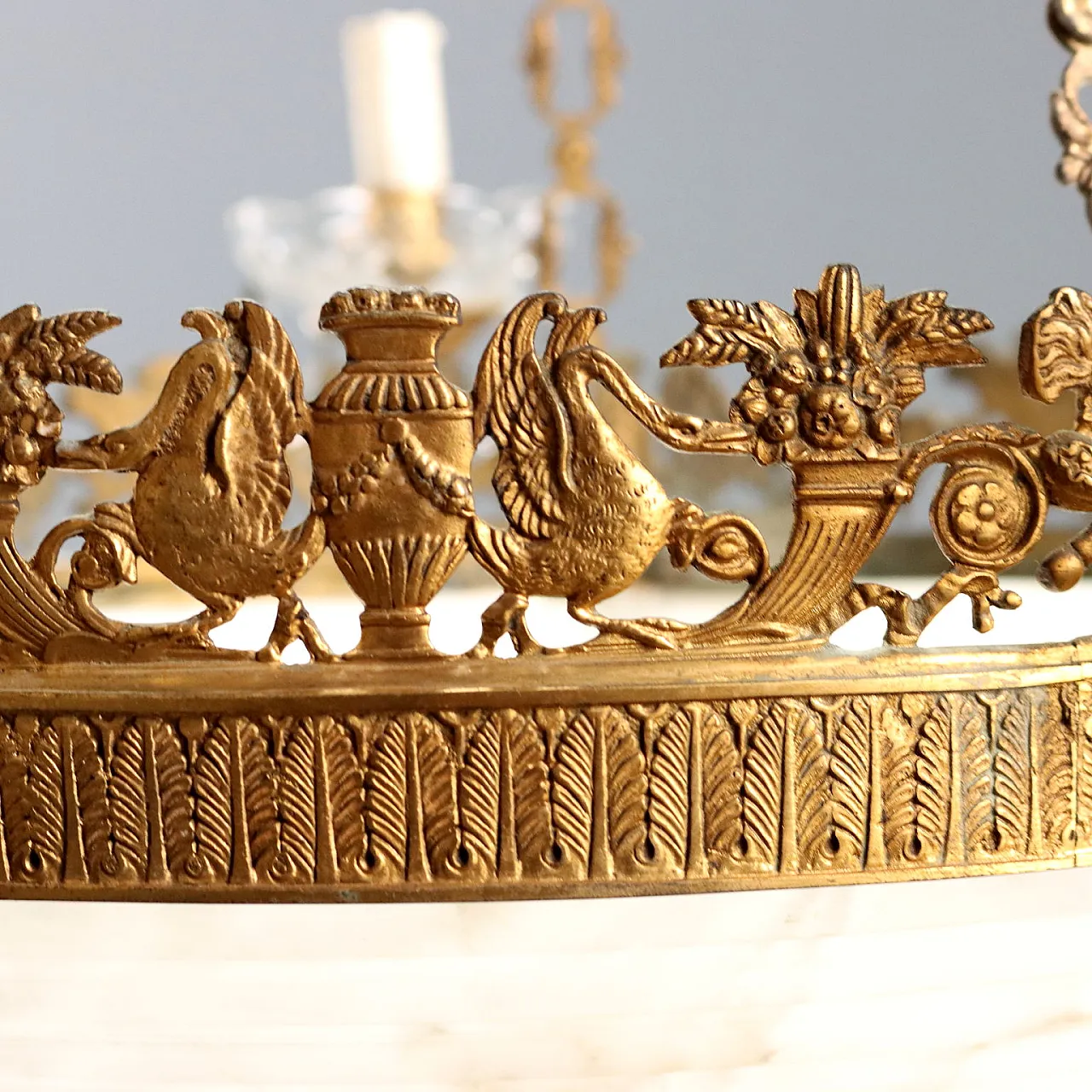 Lampadario in bronzo dorato, '800 6