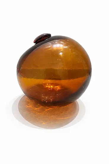 Fishing buoy in amber blown glass, 1930s