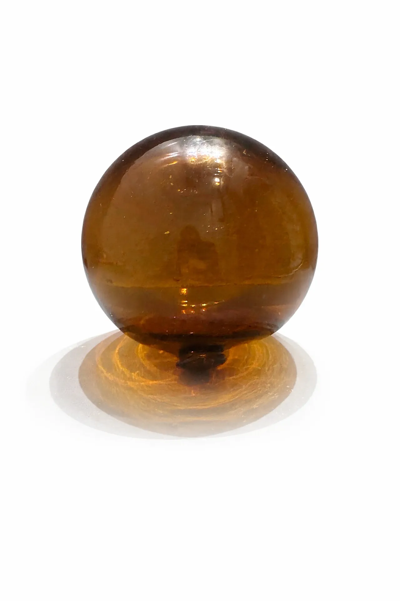 Fishing buoy in amber blown glass, 1930s 3