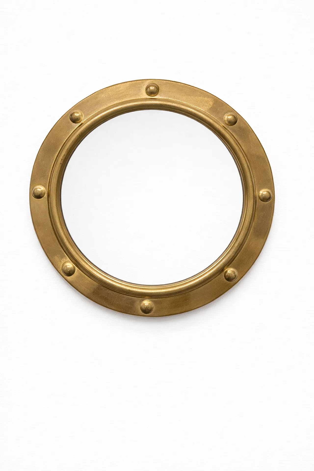 Specchio Oblò in ottone di PEERAGE, metà '900 2