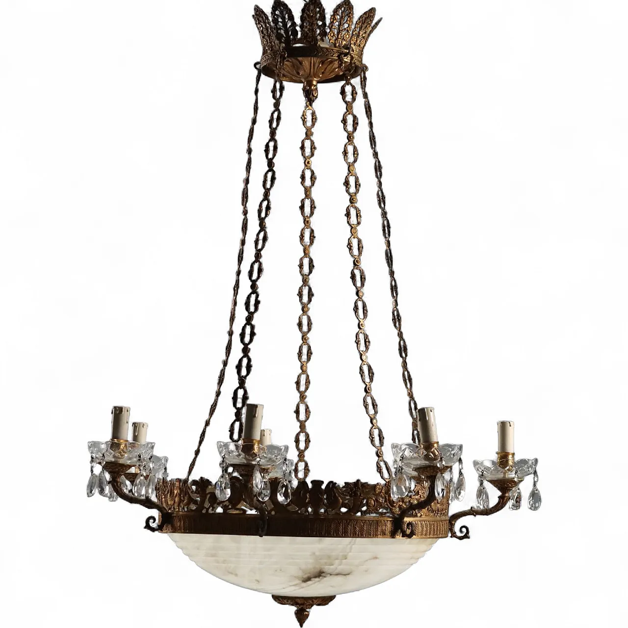 Lampadario in bronzo dorato, '800 9